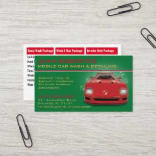 Mobile Car Wash Detailing Pressure Washing Business Card