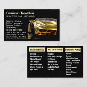 Mobile Car Wash Detailing Pressure Washing Business Card