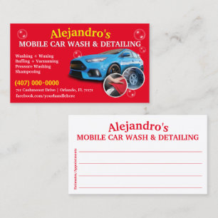 Mobile Car Wash & Detailing - Pressure Washing Tem Business Card