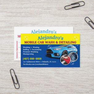 Mobile Car Wash & Detailing - Pressure Washing Tem Business Card
