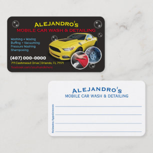 Mobile Car Wash & Detailing - Pressure Washing Tem Business Card