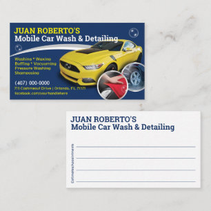 Mobile Car Wash & Detailing - Pressure Washing Tem Business Card