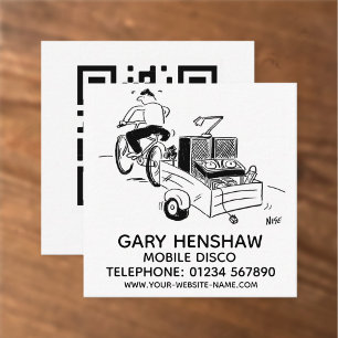 Mobile Disco Disc Jockey Square Business Card