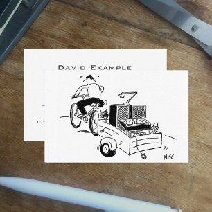 Mobile Disco with Fun Cartoon of DJ on a Bike Business Card