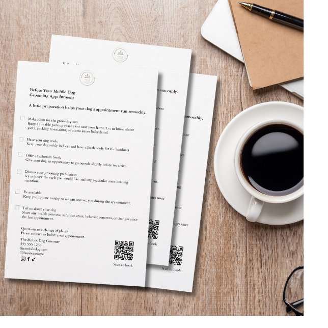 Mobile Dog Grooming Appointment Checklist Flyer (Creator Uploaded)