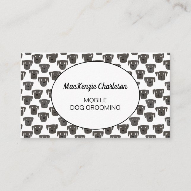Mobile Dog Grooming Watercolor Business Card (Front)