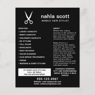 Mobile Hair Stylist Scissors Modern Black Flyer