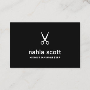 Mobile Hairdresser Black Scissors UK/Euro Business Card