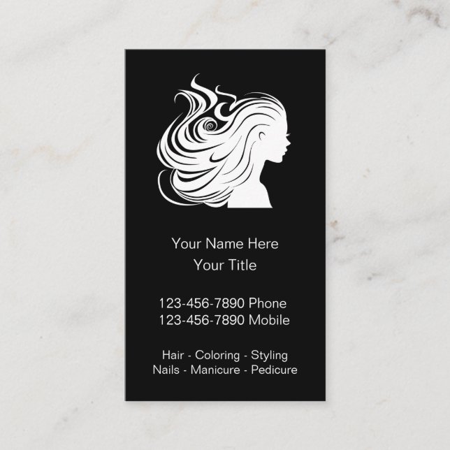 Mobile Hairdresser Business Cards (Front)