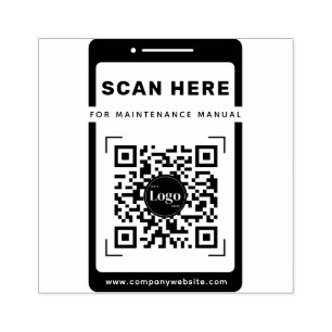 Mobile Icon Qr Code Scan Me Maintenance Manual Rubber Stamp