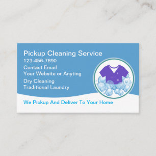 Mobile Laundry Pickup Service Business Cards