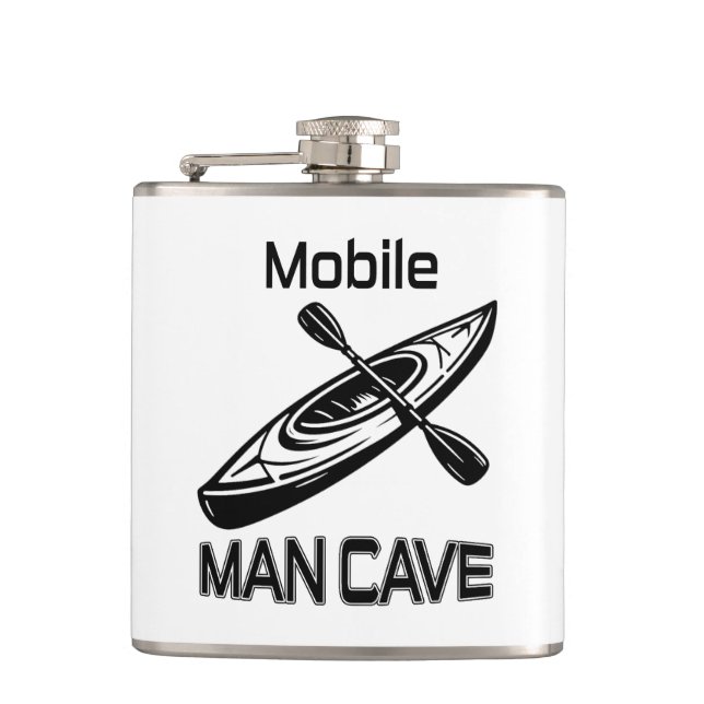 Mobile Man Cave Kayak Hip Flask (Front)