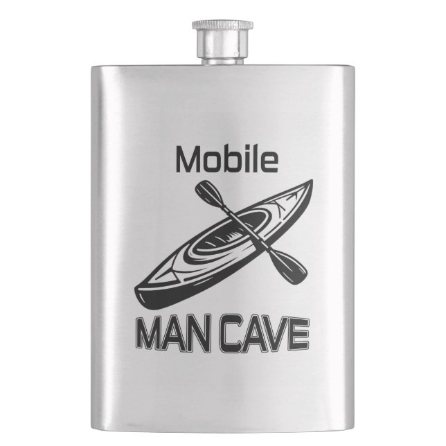 Mobile Man Cave Kayak Hip Flask (Front)