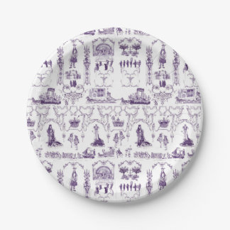Mobile Mardi Gras Toile Paper Plate
