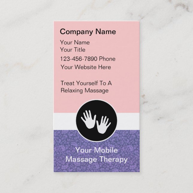 Mobile Massage Business Cards (Front)