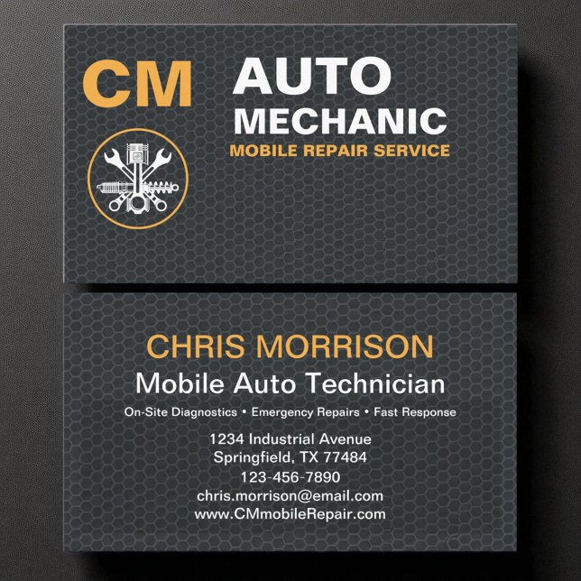 Mobile Mechanic Auto Car Repair Services Business Card (Creator Uploaded)