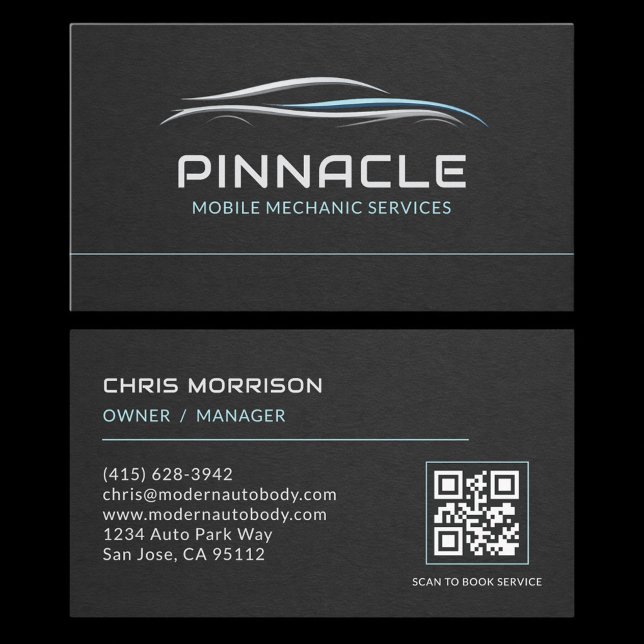 Mobile Mechanic Services QR Code Professional Business Card (Creator Uploaded)