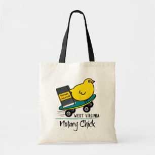 Mobile Notary Chick Rides Skateboard West Virginia Tote Bag
