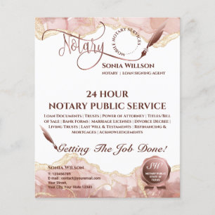 Mobile Notary & Loan Signing Agent Blush Pink Flye Flyer