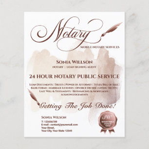 Mobile Notary & Loan Signing Agent Blush Pink Flye Flyer
