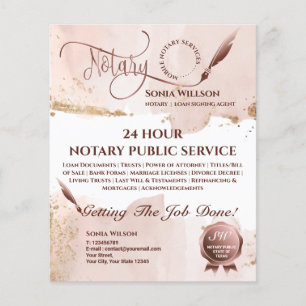 Mobile Notary & Loan Signing Agent Blush Pink Flyer