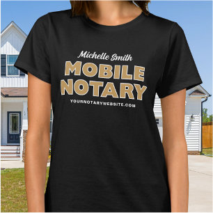 Mobile Notary Loan Signing Agent Custom Name Gold T-Shirt