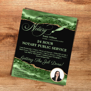Mobile Notary & Loan Signing Agent Emerald Green Flyer