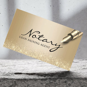 Mobile Notary Loan Signing Agent Modern Gold Business Card