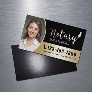 Mobile Notary Loan Signing Agent Modern Photo Magnetic Business Card