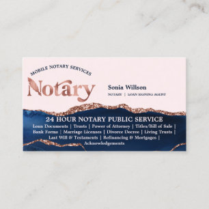 Mobile Notary & Loan Signing Agent Navy Flyer Business Card