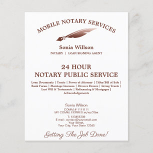 Mobile Notary & Loan Signing Agent Pink Agate Flye Flyer