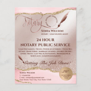 Mobile Notary & Loan Signing Agent Pink Agate Flye Flyer