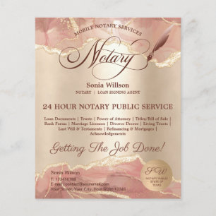 Mobile Notary & Loan Signing Agent Pink Agate Flye Flyer