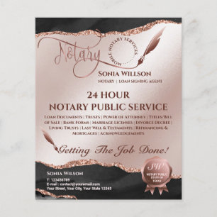Mobile Notary & Loan Signing Agent Pink Agate Flye Flyer