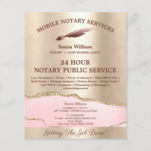 Mobile Notary & Loan Signing Agent Pink Agate Flye Flyer