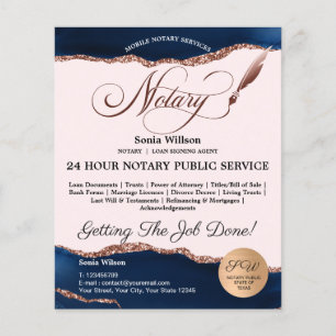 Mobile Notary & Loan Signing Agent Pink Agate Flye Flyer