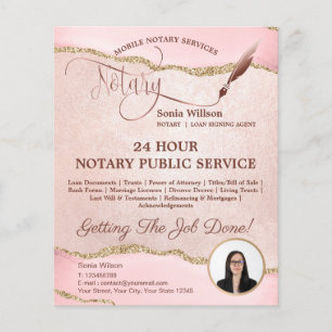 Mobile Notary & Loan Signing Agent Pink Agate Flye Flyer