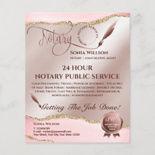 Mobile Notary & Loan Signing Agent Pink Agate Flye Flyer