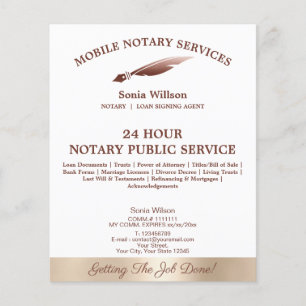 Mobile Notary & Loan Signing Agent Pink Agate Flye Flyer