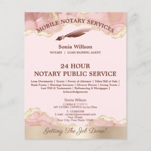 Mobile Notary & Loan Signing Agent Pink Agate Flye Flyer