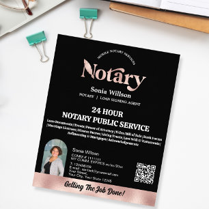 Mobile Notary & Loan Signing Agent QR Code Photo Flyer