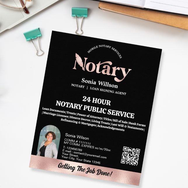 Mobile Notary & Loan Signing Agent QR Code Photo Flyer (Creator Uploaded)