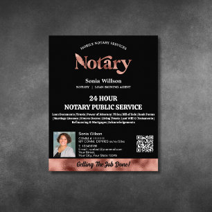 Mobile Notary & Loan Signing Agent QR Code Photo Flyer