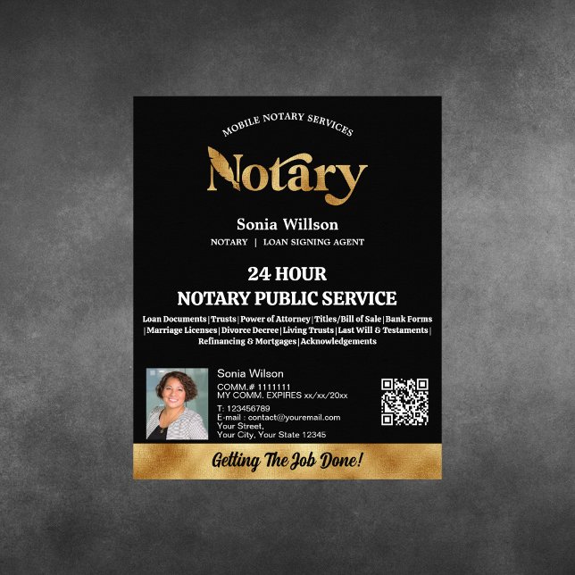 Mobile Notary & Loan Signing Agent QR Code Photo Flyer (Creator Uploaded)