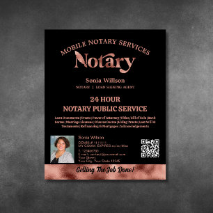 Mobile Notary & Loan Signing Agent QR Code Photo Flyer
