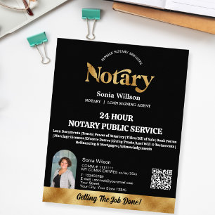 Mobile Notary & Loan Signing Agent QR Code Photo Flyer