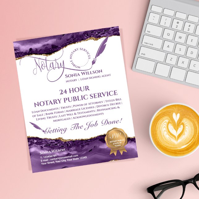 Mobile Notary & Loan Signing Agent Teal Agate  Fly Flyer (Creator Uploaded)