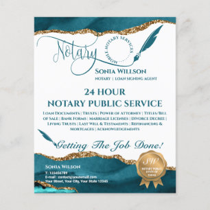Mobile Notary & Loan Signing Agent Teal Agate Flyer