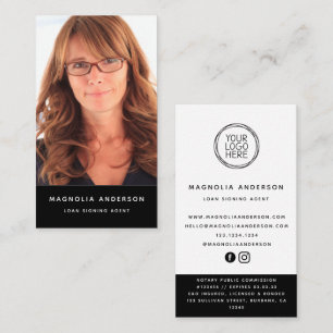 Mobile Notary Photo Add Your Logo Social Media Business Card