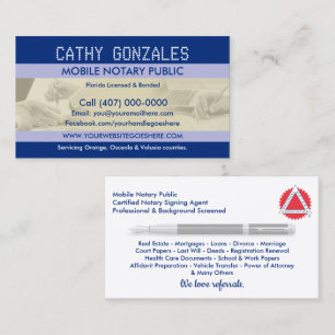 Mobile Notary Public Business Card
